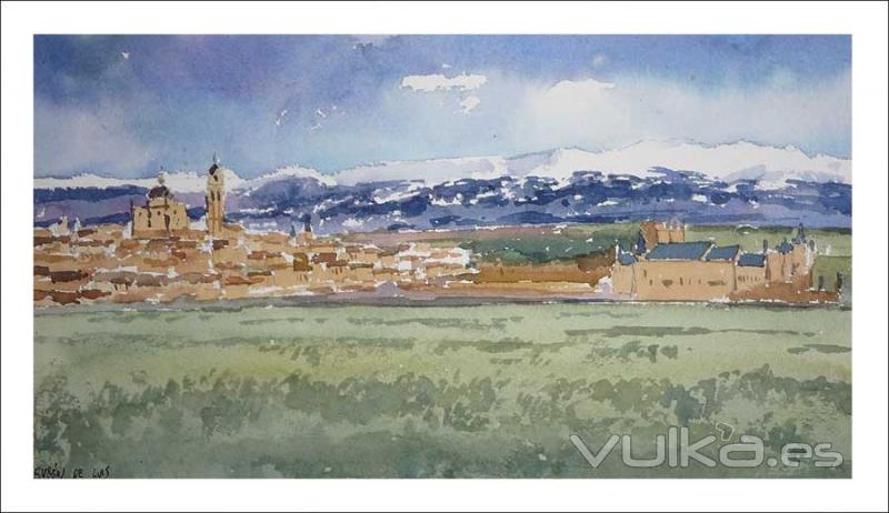 Vista de Segovia, acuarela