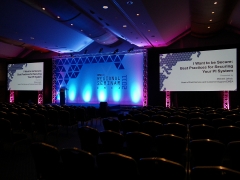 Full service provided in proyection, video, sound, lighting, led, simultaneous translation