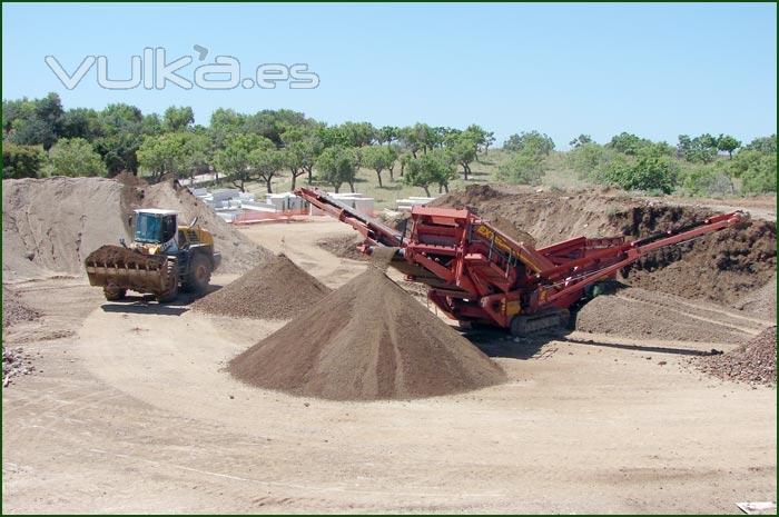 Cribado de material de excavacin