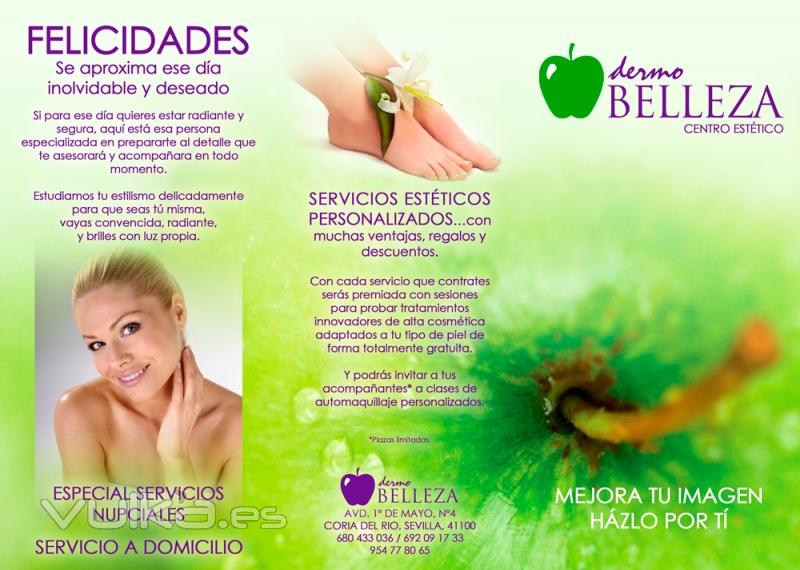 Trptico de los servicios de Dermobelleza