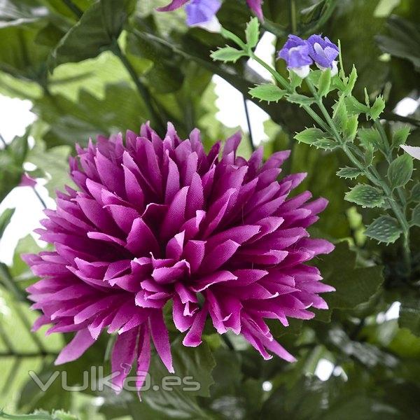 Ramo artificial de flores crisantemos minis violeta en lallimona.com (detalle 1)