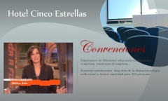 Ejemplo de cartel digital con tv en tiempo real