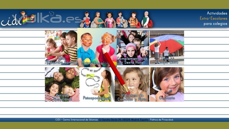 Ejemplo: Página web para empresa de Actividades extra-escolares