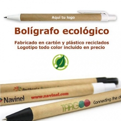 Bolgrafo ecolgico, fabricado en cartn y plstico reciclados. ref. dtbos3