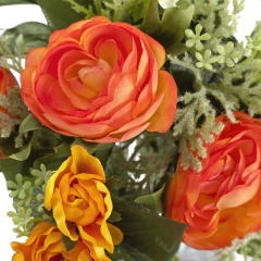 Bouquet flores artificiales ranunculos naranja 25 en lallimona.com (detalle 1)