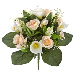 Bouquet flores artificiales calas liliums y rosas 40 en lallimonacom