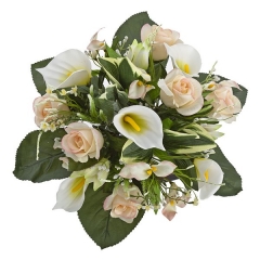 Bouquet flores artificiales calas liliums y rosas 40 en lallimonacom
