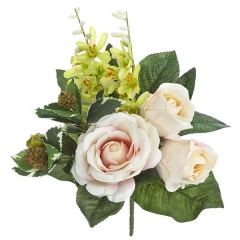 Bouquet flores artificiales bayas y rosas 30 en lallimona.com