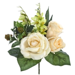 Bouquet flores artificiales bayas y rosas crema 30 en lallimonacom (detalle 1)