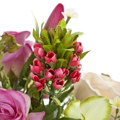 Bouquet flores artificiales rosas cybidium 45 en lallimonacom (detalle 2)