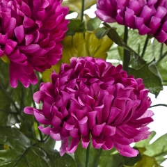 Ramo flores artificiales crisantemos malvas 50 en lallimonacom (detalle 2)