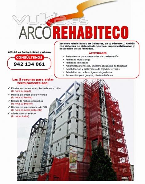 REHABILITACION CON AISLAMIENTO TERMICO EN FACHADAS OBRA COLINDRES 