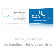 Diseño y desarrollo de logotipo y tarjetas de visita para empresa dedicada al coaching.