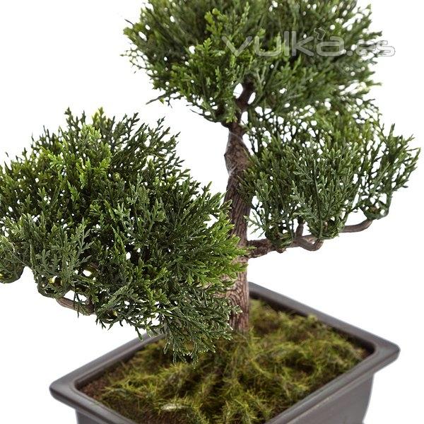 Bonsai artificial cedro rectangular 20 en lallimona.com (detalle 1)