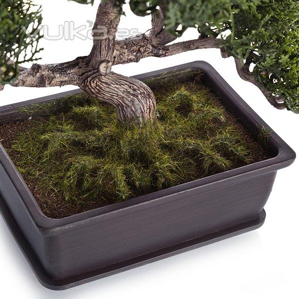 Bonsai artificial cedro rectangular 23 en lallimona.com (detalle 2)