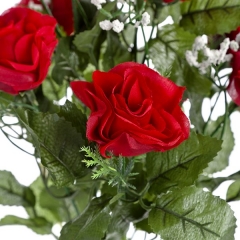 Ramo flores artificiales rosas rojas gypsophila 45 en lallimona.com (detalle 2)