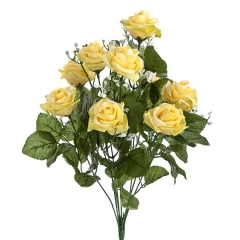 Ramo flores artificiales rosas amarillas gypsophila 45 en lallimona.com