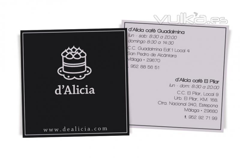 DISEO TARJETAS DE VISITA DEALICIA