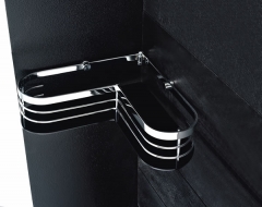 Estanteria para ducha en cromo - plexiglass negro