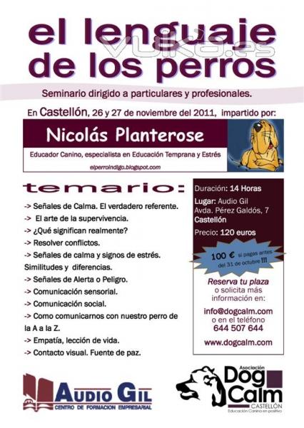 Seminario EL LENGUAJE DE LOS PERROS, en Castelln -evento pasado-