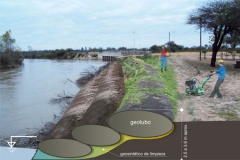 Ingenieria versatil y soluciones con geotubos en la costa del rio