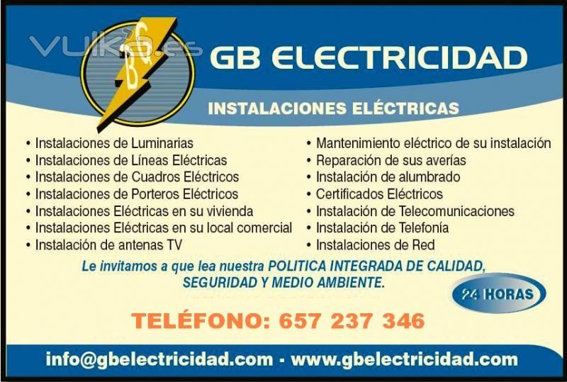 Servicios elcticos en Tenerife GB Electricidad 657 237 346