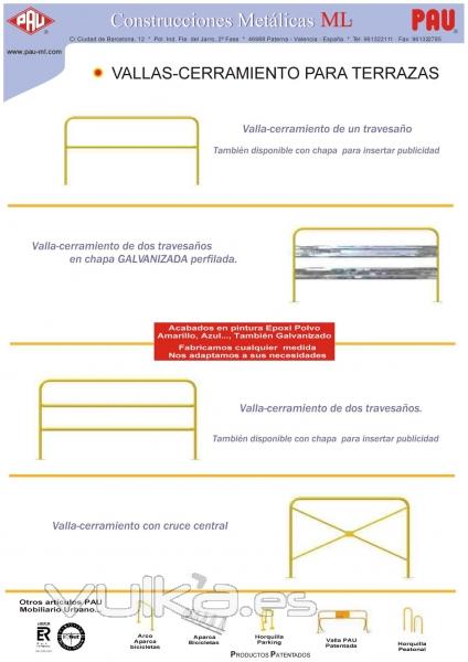 Valla metlica cerramiento para terrazas, actos, competiciones deportivas, obras