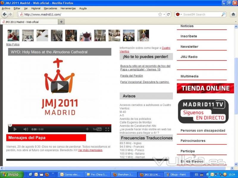 frecuencias libres en el JMJ 2011
