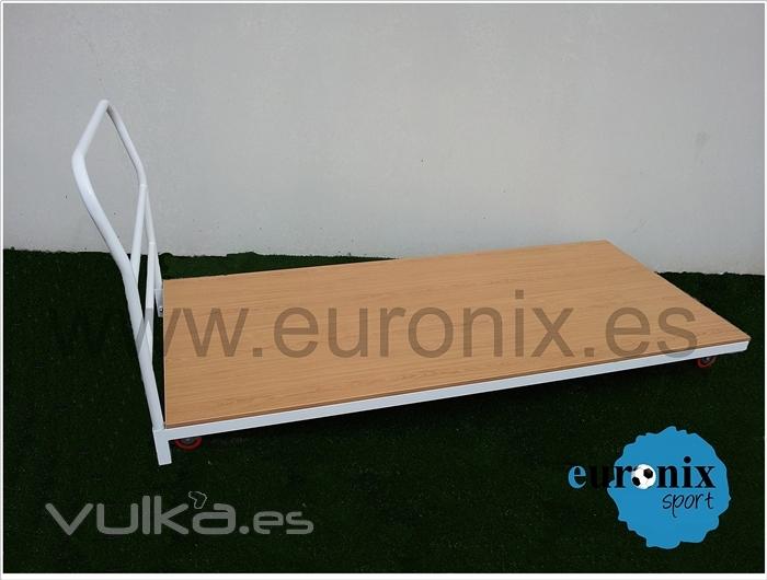 Carro metlico con ruedas para trasladar material. (www.euronix.es)