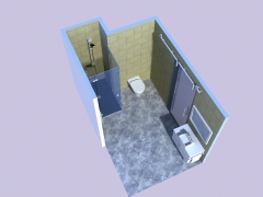 DISEÑO MAMPARA MAS PUERTA CRISTAL BAÑO DUBACRIS