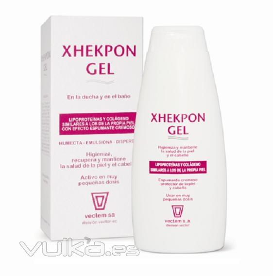 XHEKPON Gel de bao dermoprotector con colgeno natural. Hidrata y suaviza la piel.