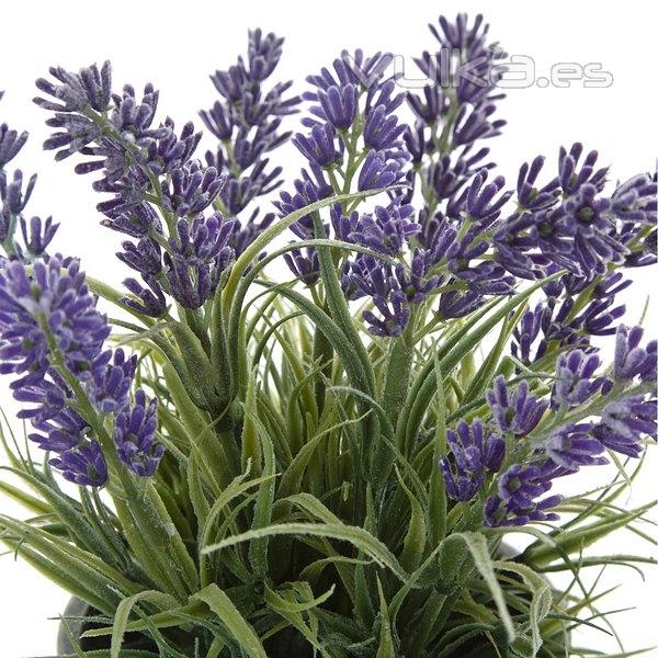 Plantas artificiales. Planta artificial flores lavanda con maceta gris 20 en lallimona.com (1)