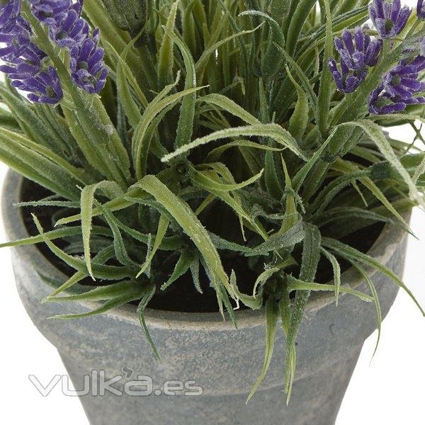 Plantas artificiales. Planta artificial flores lavanda con maceta gris 20 en lallimona.com (2)