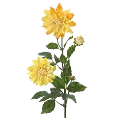 Flores artificiales. rama con dalias artificiales amarillas 85 en lallimona.com (detalle 1)