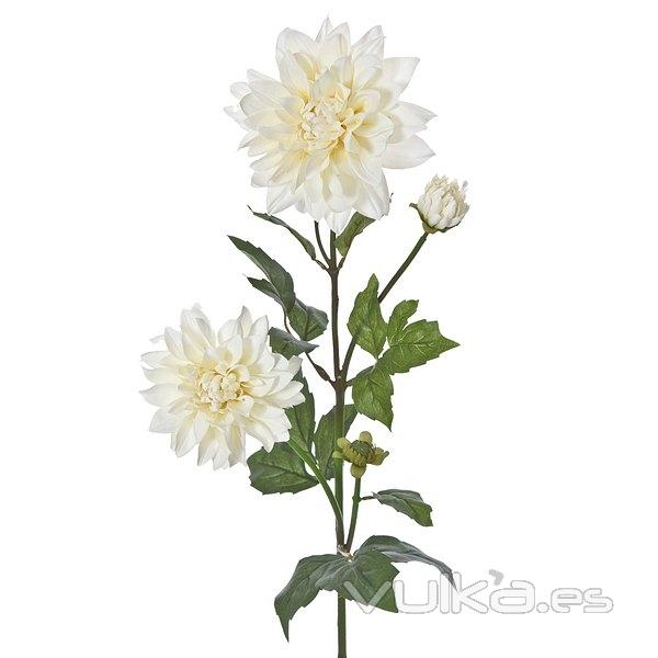 Flores artificiales. Rama con dalias artificiales blancas 85 en lallimona.com (detalle 2)
