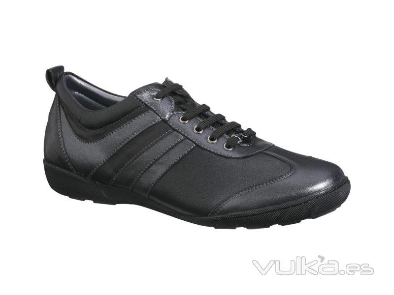 Xsensible-zapatos cmodos mujer-argentera low-zapato elstico con cordones.