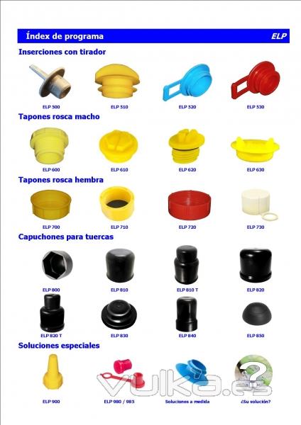 Tapones de proteccin ELP - universales y roscados macho hembra capuchones tuercas y piezas a medida