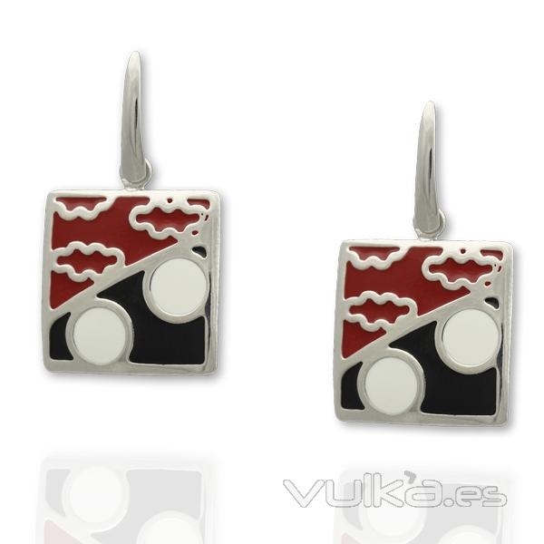 Pendientes plata con colores esmaltados, coleccin Colors