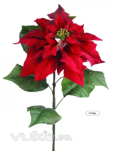 Flores navidad artificiales. Poinsetia artificial de terciopelo oasisdecor.com