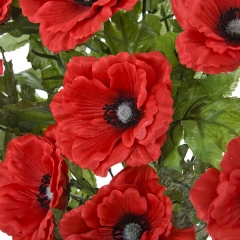 Todos los santos. ramo artificial de flores anemonas rojas en lallimona.com (detalle 1)