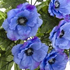 Todos los santos. ramo artificial de flores anemonas azules en lallimona.com (detalle 2)