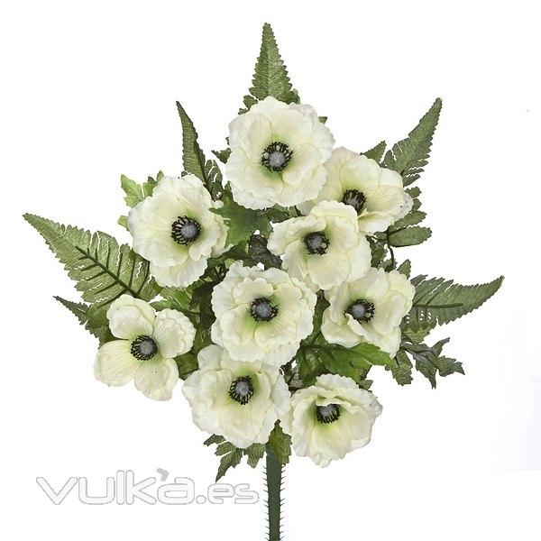 Todos los Santos. Ramo artificial de flores anemonas crema en lallimona.com