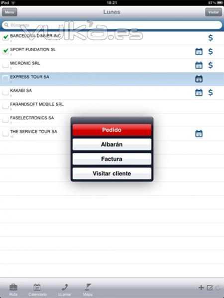 Agenda de visitas para iPAD - Gestin comercial OrdersCE