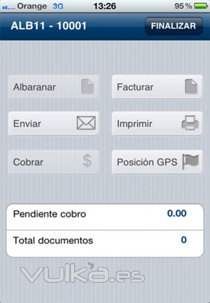 Impresión de facturas, pedidos, albaranes en iPhone - Gestión comercial OrdersCE