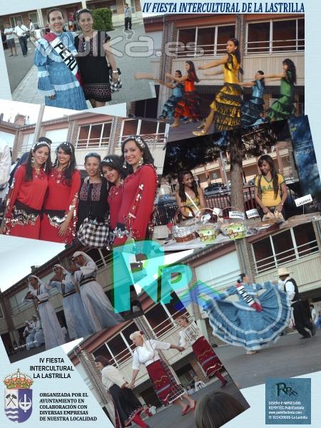 Montaje fotogrfico en cartel conmemorativo de la IV fiesta intercultural de La Lastrilla