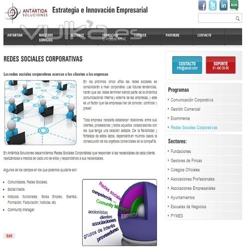 Redes Sociales Corporativas Antrtida Soluciones