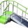 Escalera de 3 peldaos con pasamanos regulable en altura (natural o lacado en verde, azul, blanco...
