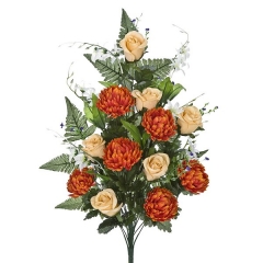 Todos los santos ramo artificial flores rosas naranjas y crisantemos 65 en lallimonacom