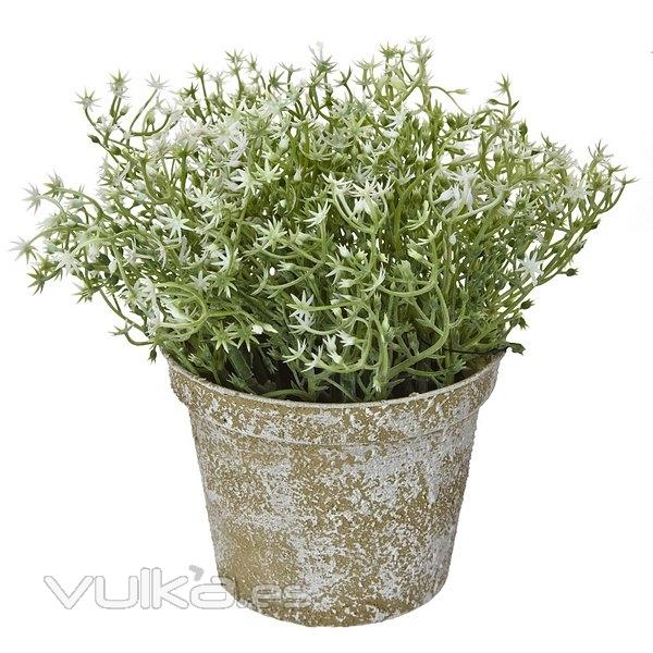 Plantas artificiales con flores. Planta artificial flor nebulosa mini crema 15 en lallimona.com