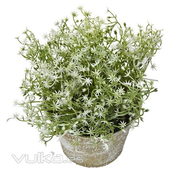 Plantas artificiales con flores. Planta artificial flor nebulosa mini crema 15 en lallimona.com (2)